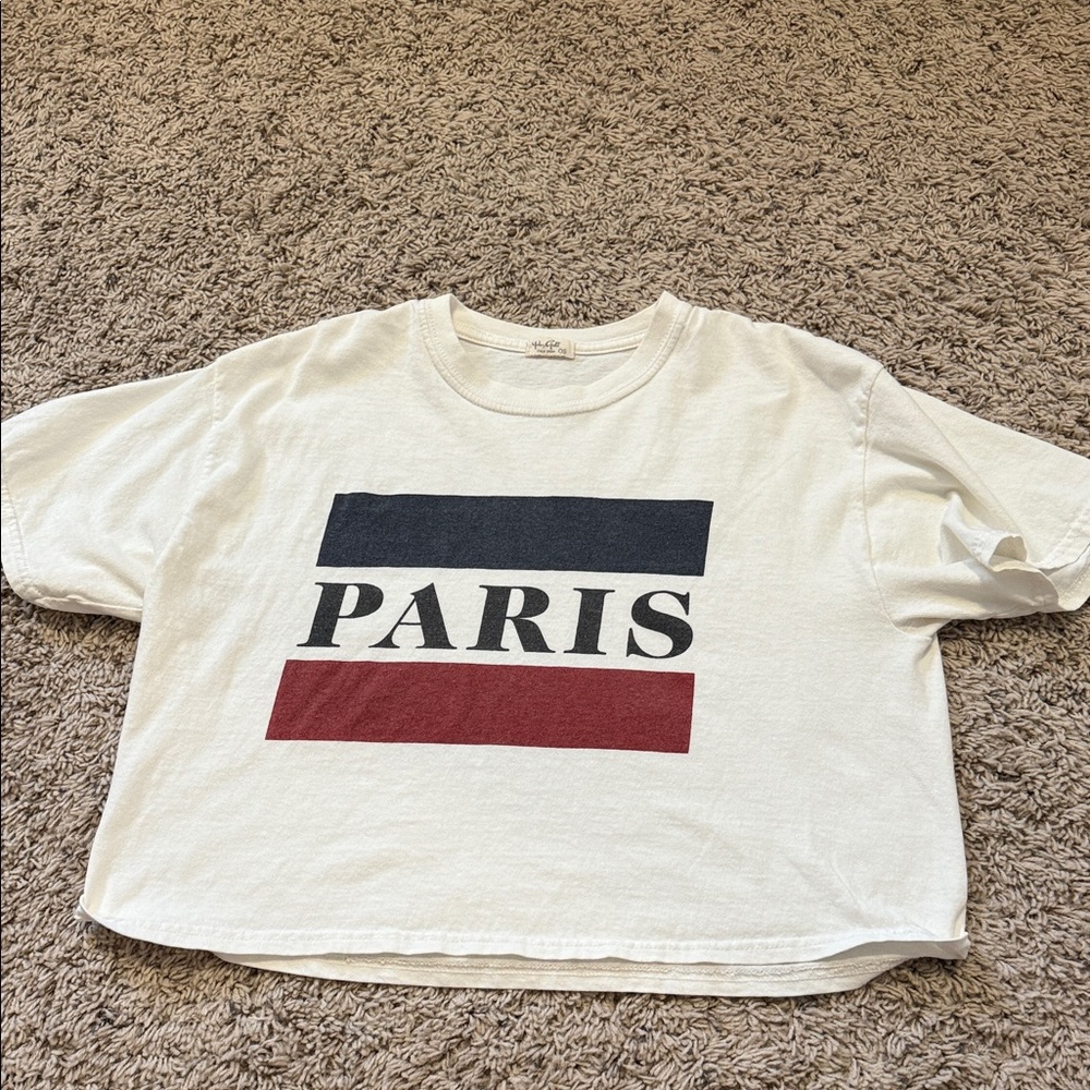 Women’s John Galt Brandy Melville Paris cropped tshirt one size